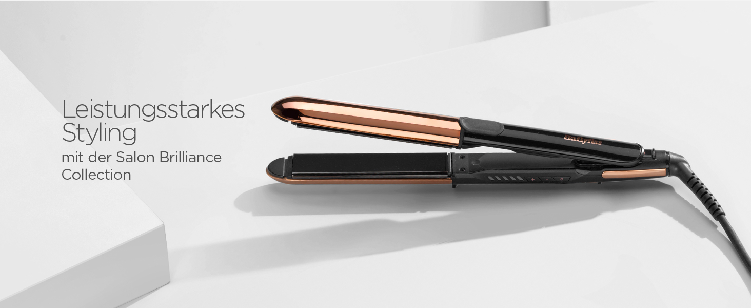 Випрямляч та плойка для волосся BaByliss Straight And Curl Brilliance ST482E: титанові пластини, іонізація Anti-Frizz, 5 рівнів температури до 235°C, мідний колір