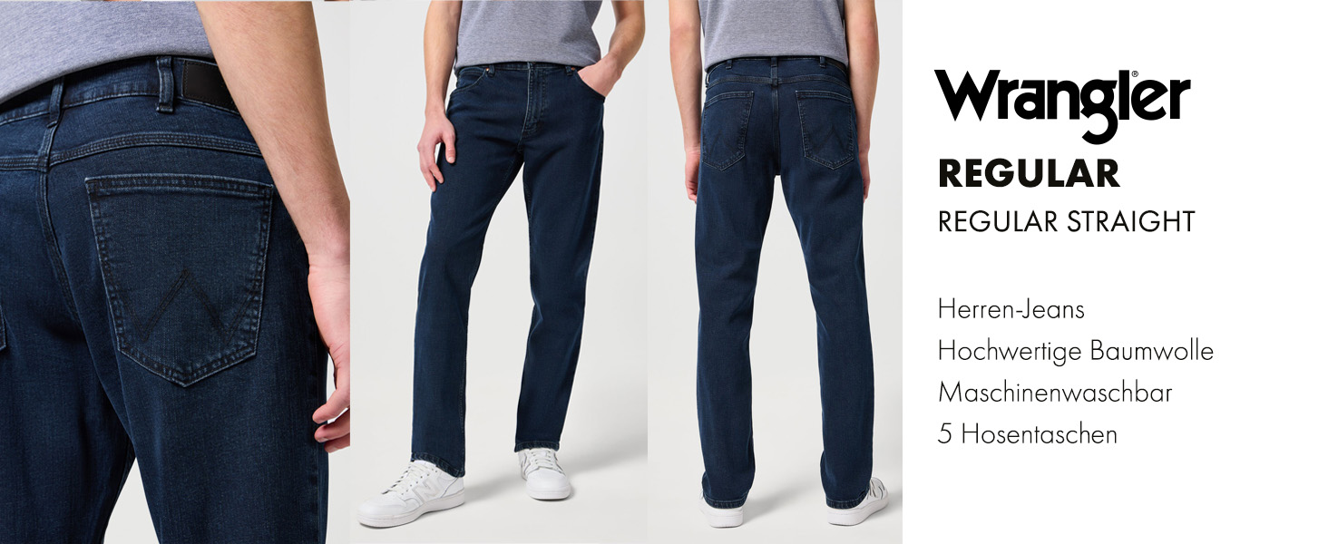 Чоловічі джинси Wrangler Regular Fit Regular - середня посадка, колір Black Rinse (синьо-чорний), W34 L30