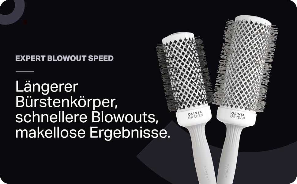 Професійна кругла щітка для укладки волосся Olivia Garden Expert Blowout Speed, 45 мм, біло-сіра