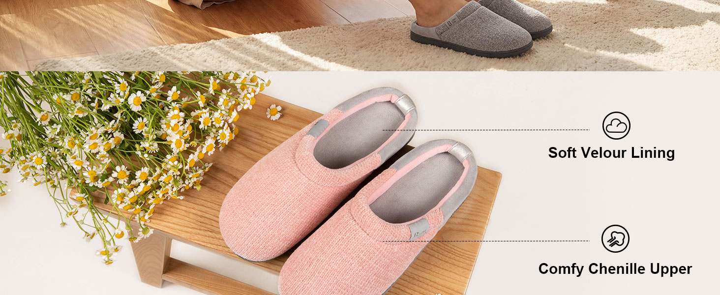 Жіночі домашні капці LongBay з ефектом пам'яті (Memory Foam), протиковзкі зручні пантофлі слипони, рожеві, розмір 38/39 EU