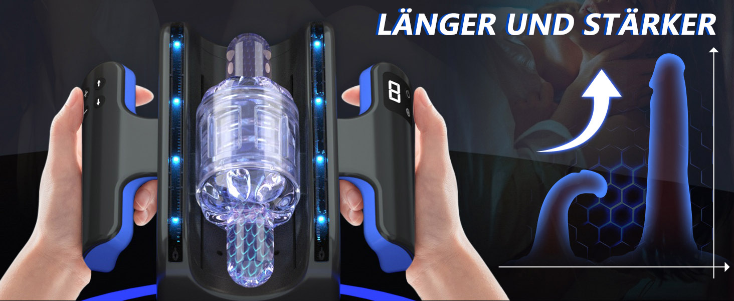 Електричний мастурбатор з телефоном-підставкою, 7 функцій, подвійний хват, для чоловіків