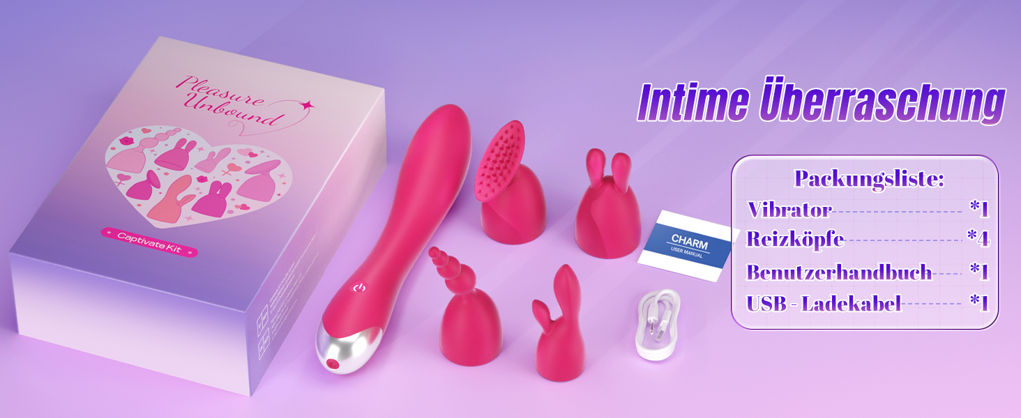 Набір вібраторів для жінок: дildo, вібратор, 4 насадки, 20 режимів, стимуляція G-точки, клітора, сосків, анального отвору. Іграшки для дорослих, для пар, масажер.