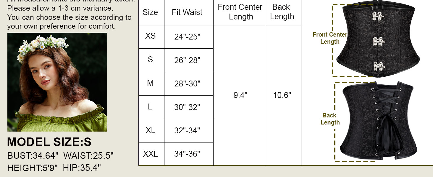 Жіночий корсет-топ JasGood: готичний корсет з мереживом, чорний жакардовий корсет для талії, ідеальний для Хелловіну