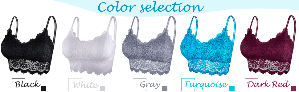 Трусики-бра бюстгальтер мереживний з підкладкою Duufin, 5 шт. для жінок та дівчат, кольори: рожевий, сірий, чорний, бежевий, білий (S-M)