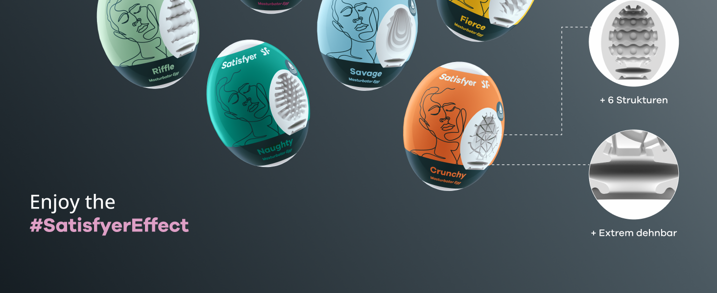 Яєчко для самостійного задоволення Satisfyer, набір 6 шт., TPE, гідроактивне, одноразове