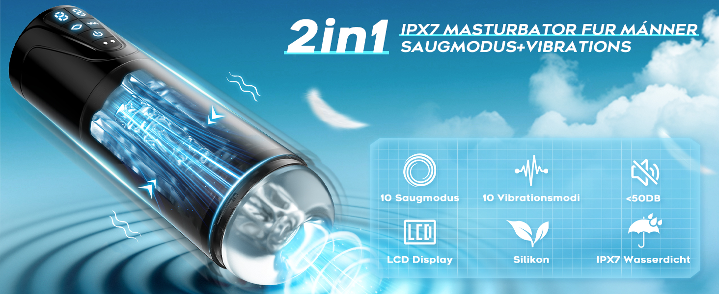 Масажер для чоловіків з 10 вібраціями та 10 режимами всмоктування, реалістична вагіна, іграшка для самостійного сексу