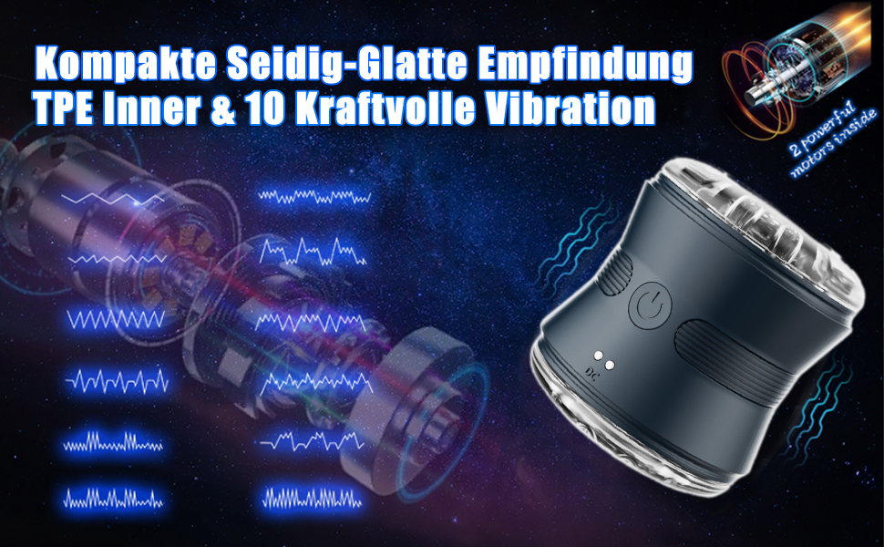 Електричний мастурбатор-чаша Sumeber з 10 вібраціями, автоматичний, для чоловіків, чорний