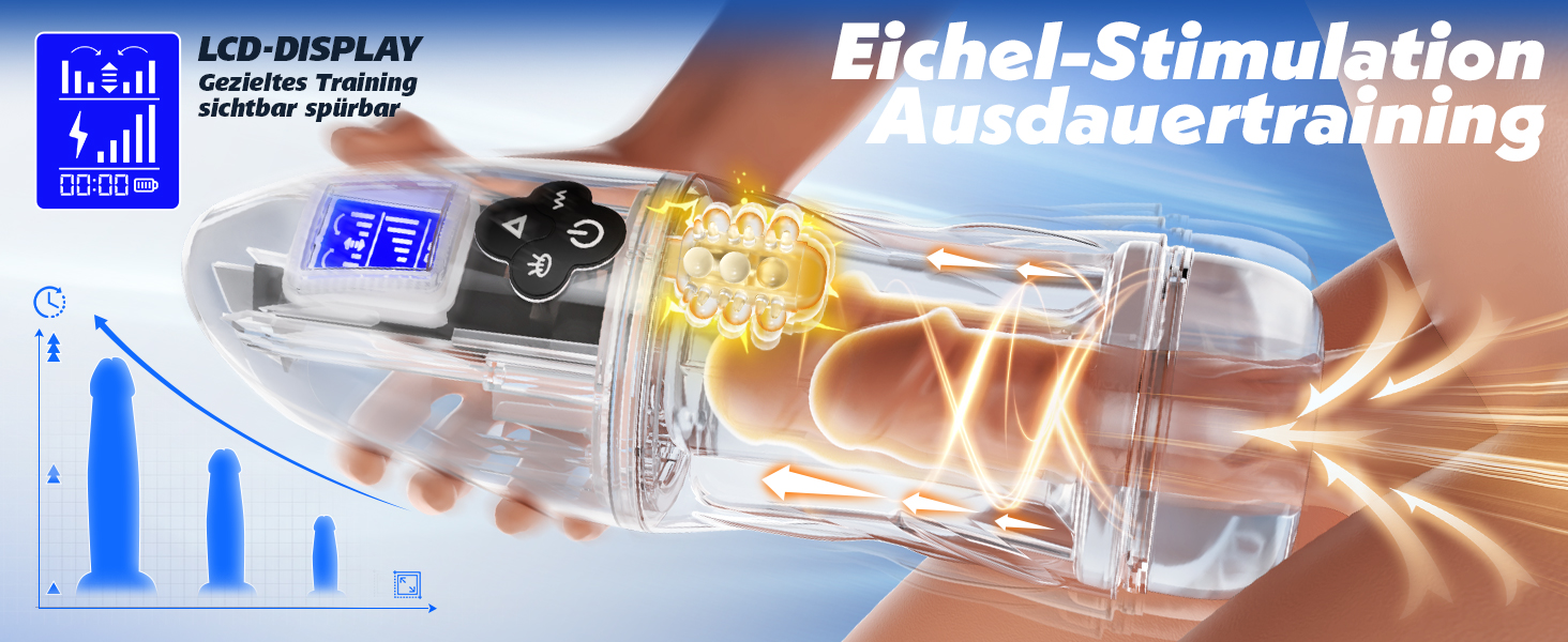 Електричний масажер для чоловіків з 7 режимами та 10 вібраціями. Іграшка для дорослих, прозора, 3D-дизайн. Тренажер для пеніса, сексуальна іграшка для чоловіків