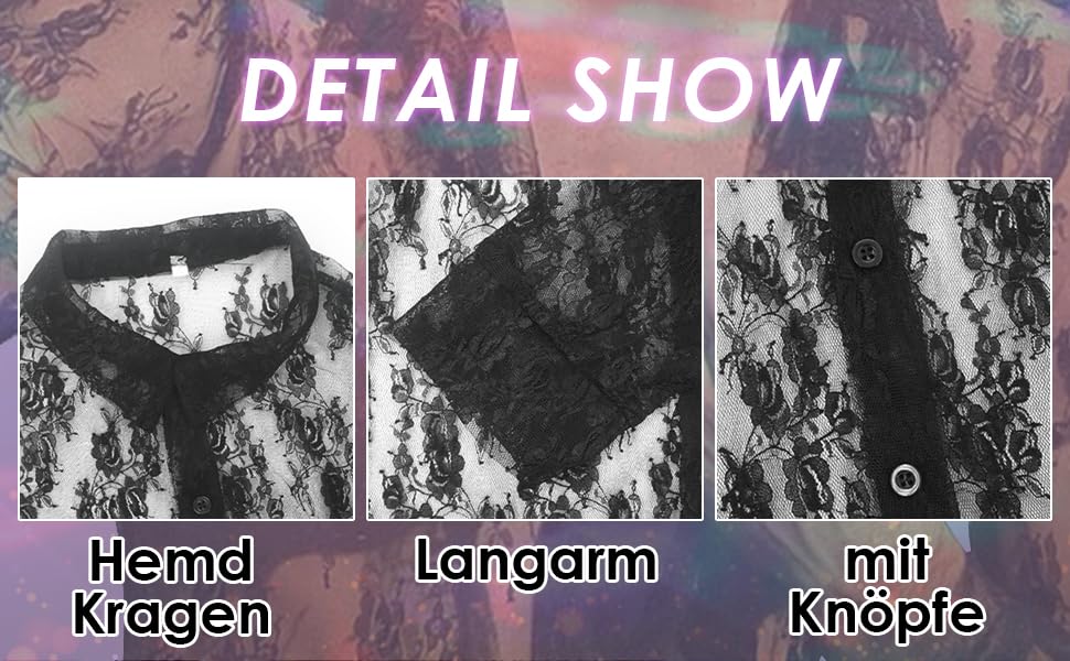 Чоловіча прозора сорочка AIEOE: мереживна сорочка з довгим рукавом для клубу, колір: коричневий