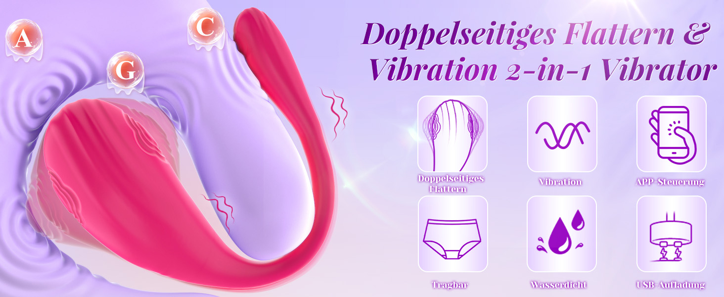 Вібратор KI-Sync Liebeskugeln для жінок, анальні дилдо-вібратори, комплекти для стимуляції клітора, 9 режимів, анальний плагін, стимулятор для G-точки (магента, універсальний розмір)