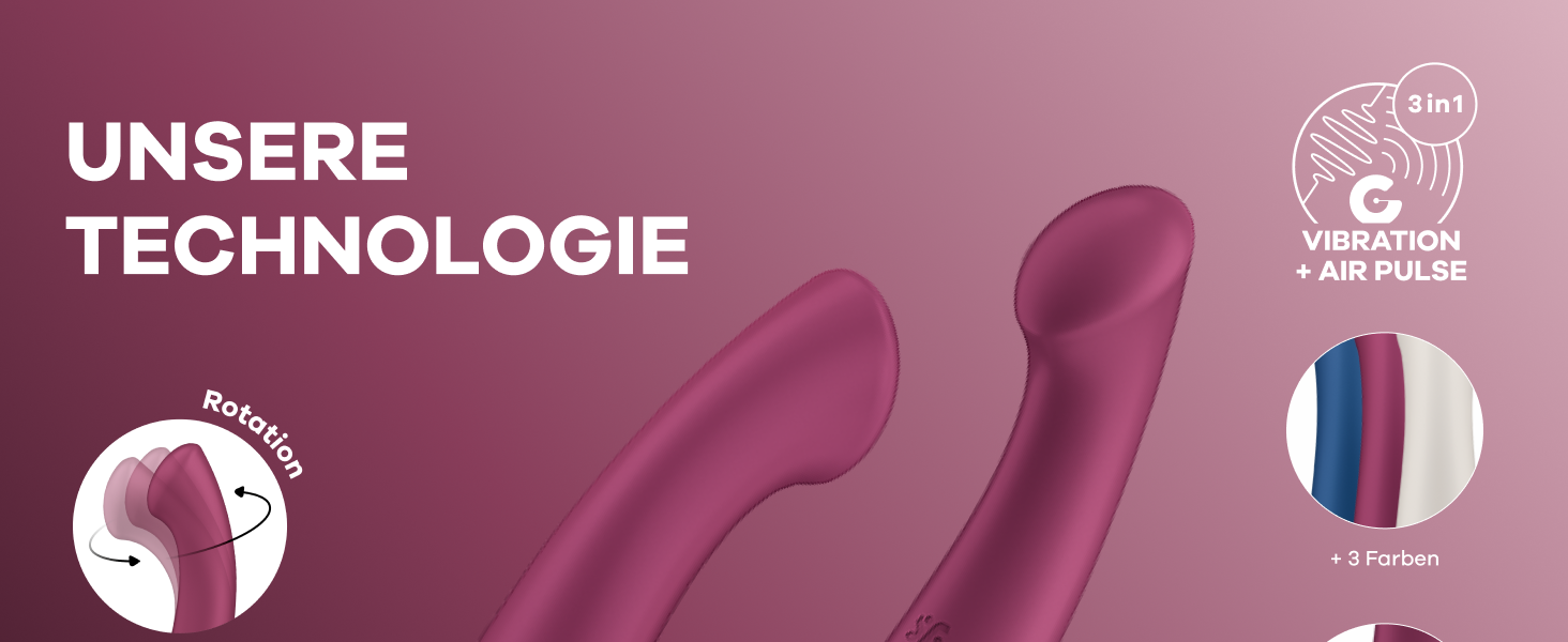 Вібратор для жіночих статевих органів Satisfyer Spinning G-Spot 1, 16,5 см, 12 вібрацій та 5 програм ротації, водонепроникний (IPX7), колір: Ягода