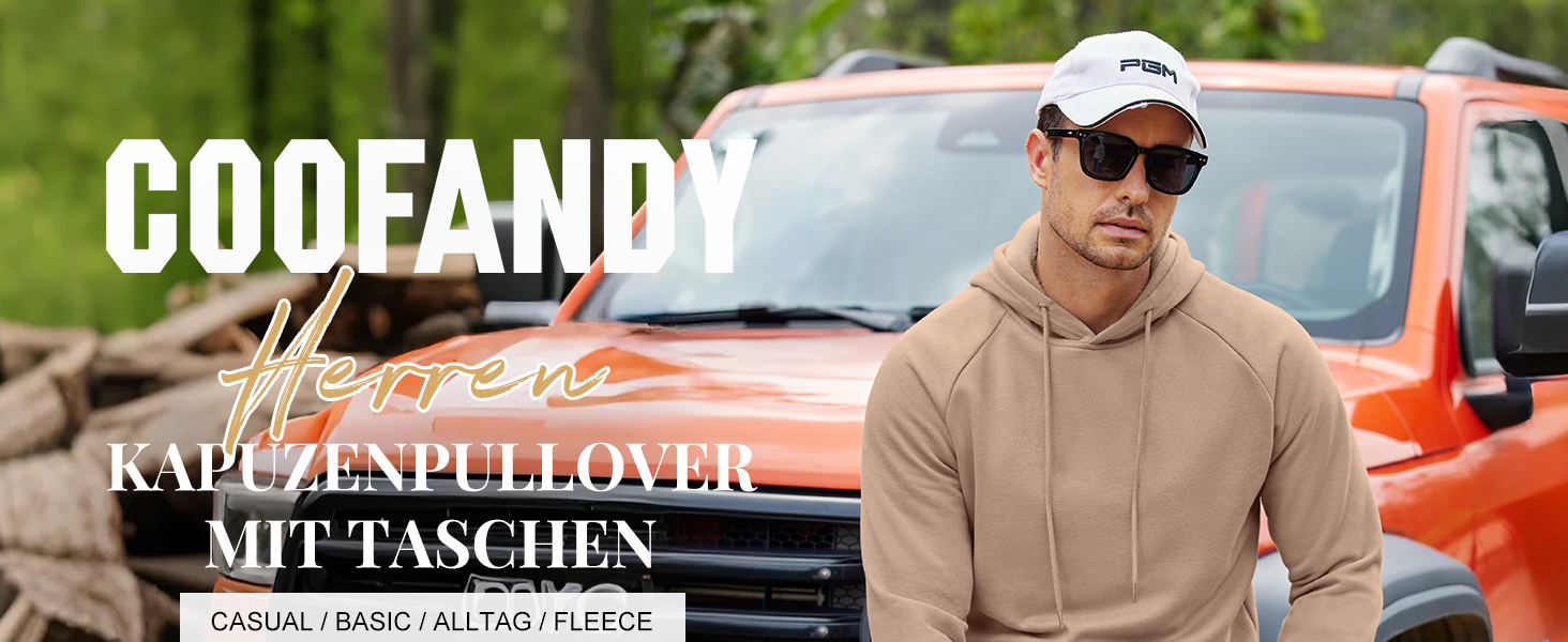 Чоловіче худі COOFANDY з капюшоном, теплий бавовняний світшот для прогулянок, білий, розмір L