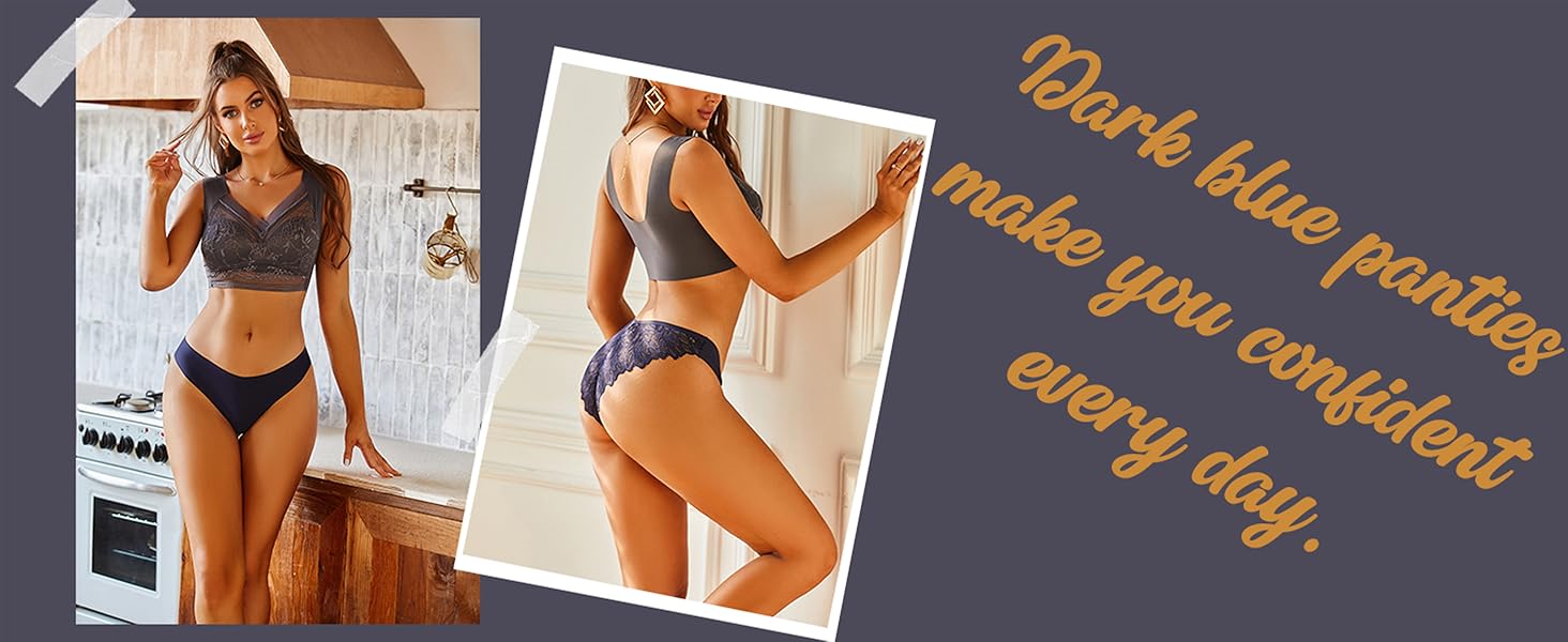 Набір трусиків FINETOO з 6 шт. - безшовні, мереживні, з низькою талією, S-XL