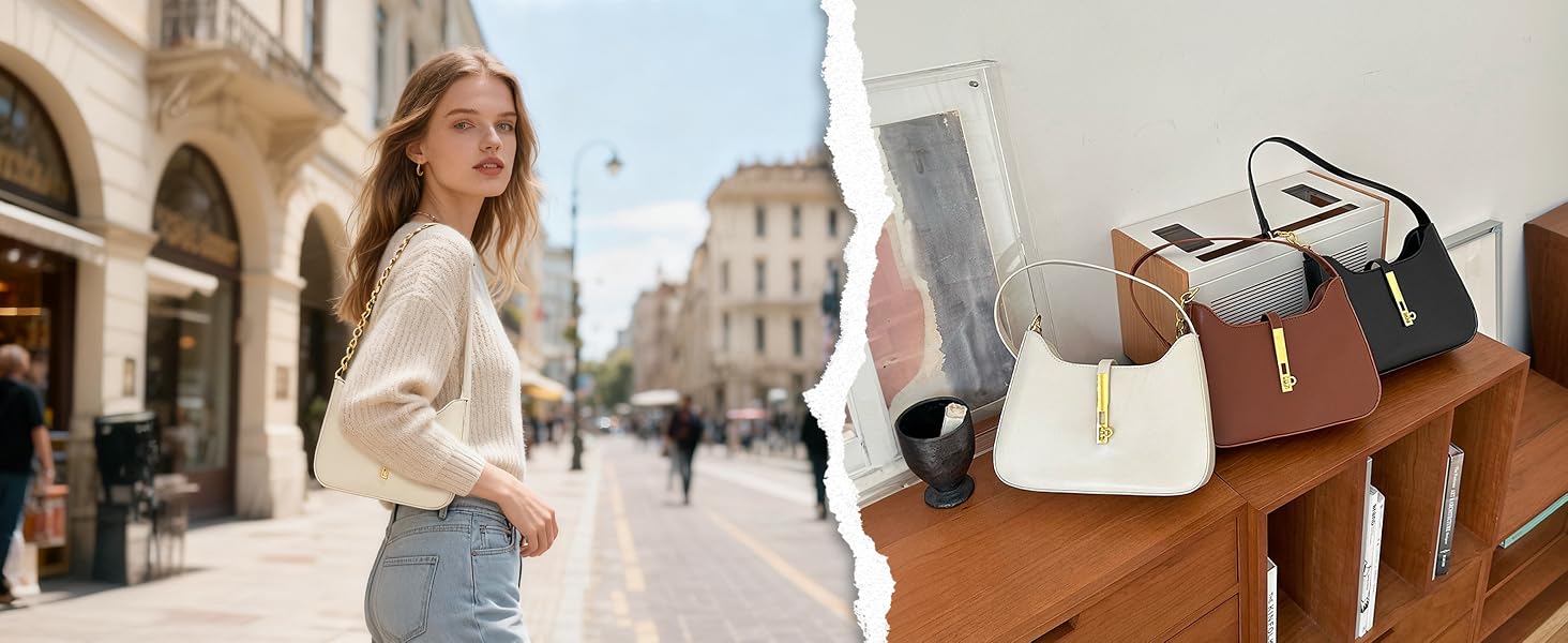 Жіноча маленька сумка-хобо з екошкіри, ретро сумка через плече в стилі Y2K для щоденного використання та вечірок (Чорна)