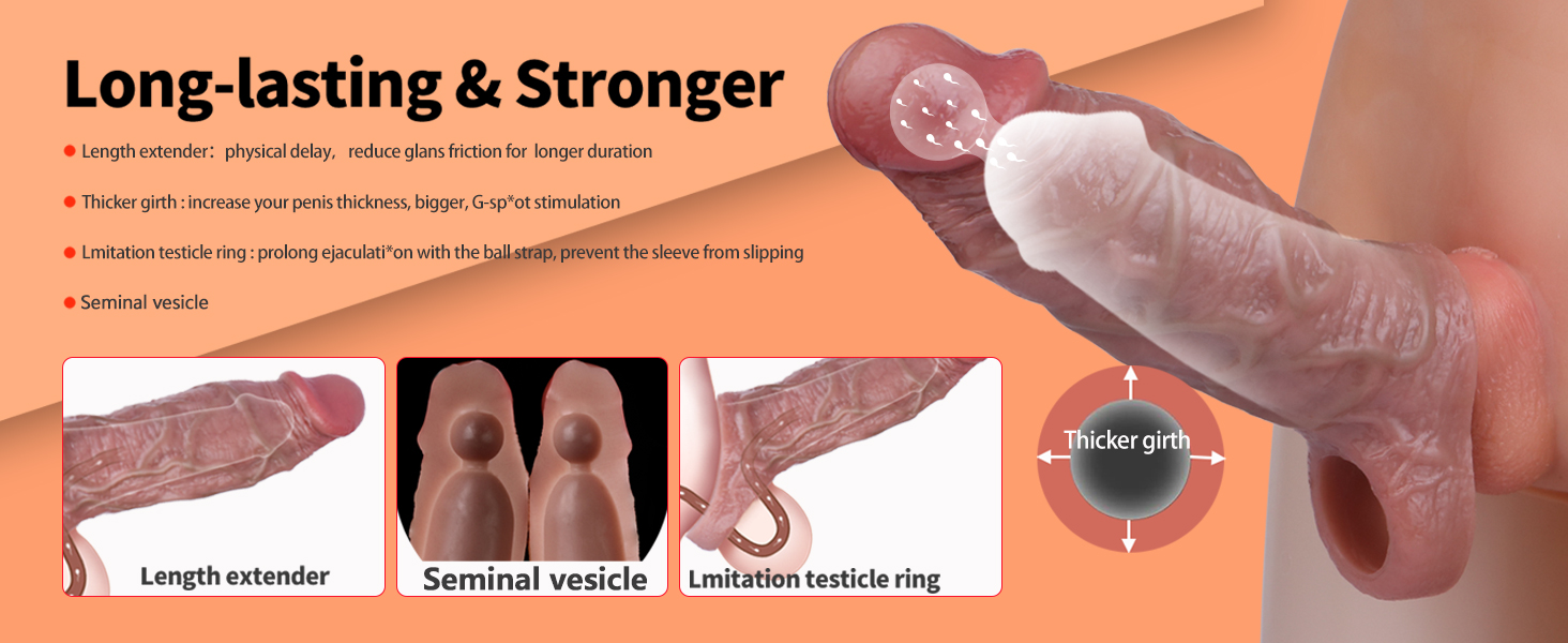 Реалістичний презерватив з силікону з кільцем на яєчках та структурою вен. Презерватив для збільшення статевого члена та затримки еякуляції, стимулятор G-точки. Інтимна іграшка для чоловіків, колір шкіри.