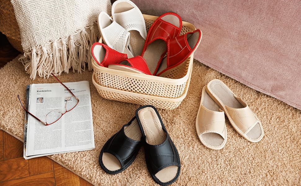 Жіночі шкіряні капці BeComfy — літні пантолети, чорно-червоно-бежеві, розмір 39 EU, колір Вишня