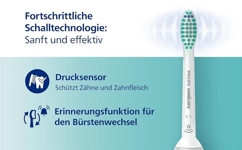 Електрична звукова зубна щітка Philips Sonicare Series 3100 HX4033/26 з датчиком тиску, 3 режимами інтенсивності та дорожнім чохлом, темно-зелена