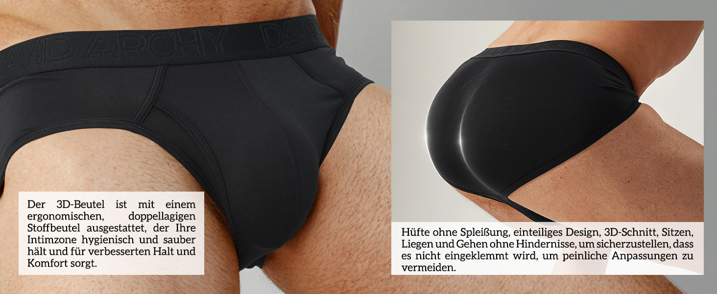 Чоловічі труси DAVID ARCHY (4 шт.) з бамбукової віскози, XL, сірі