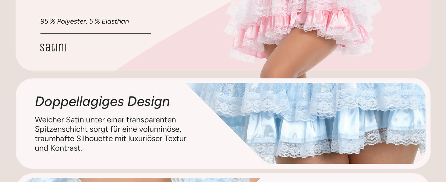 Ніжне мереживне нічне плаття/костюм для косплею Satini Dessous Sissy Babydoll, блакитний колір