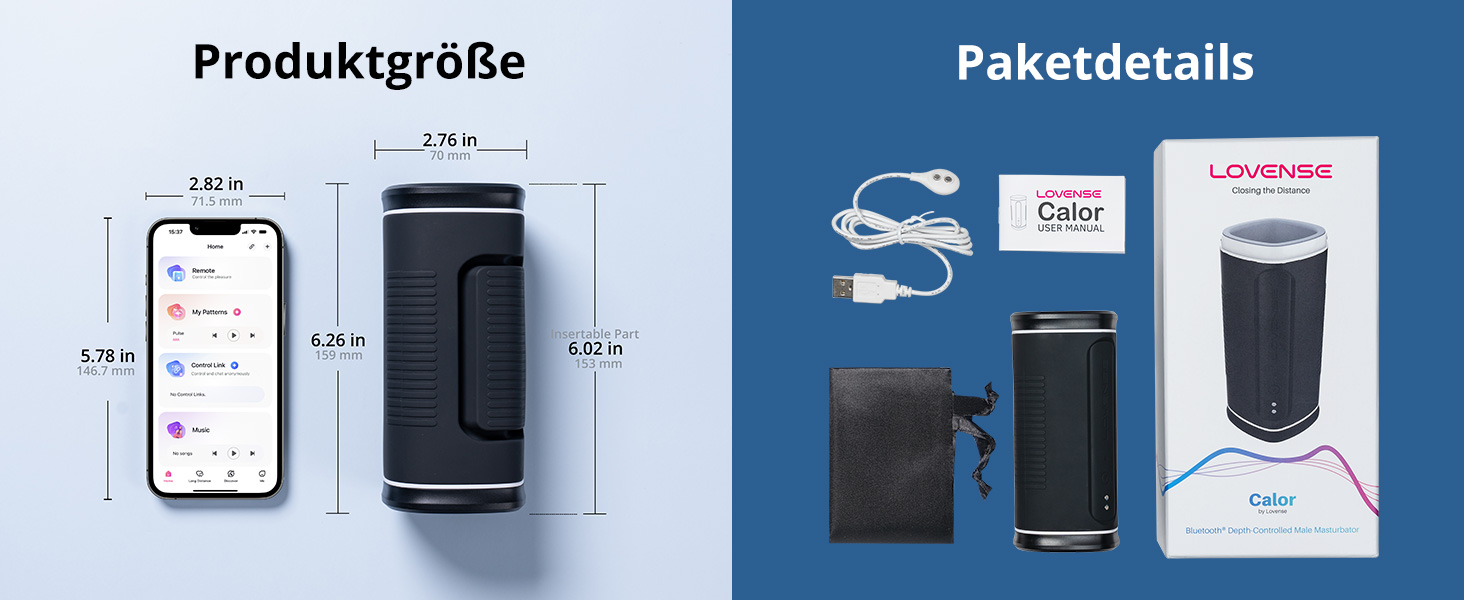 LOVENSE Calor Bluetooth - чоловічий мастурбатор з глибоким керуванням, автоматична вібрація, підігрів, секс-іграшка для чоловіків