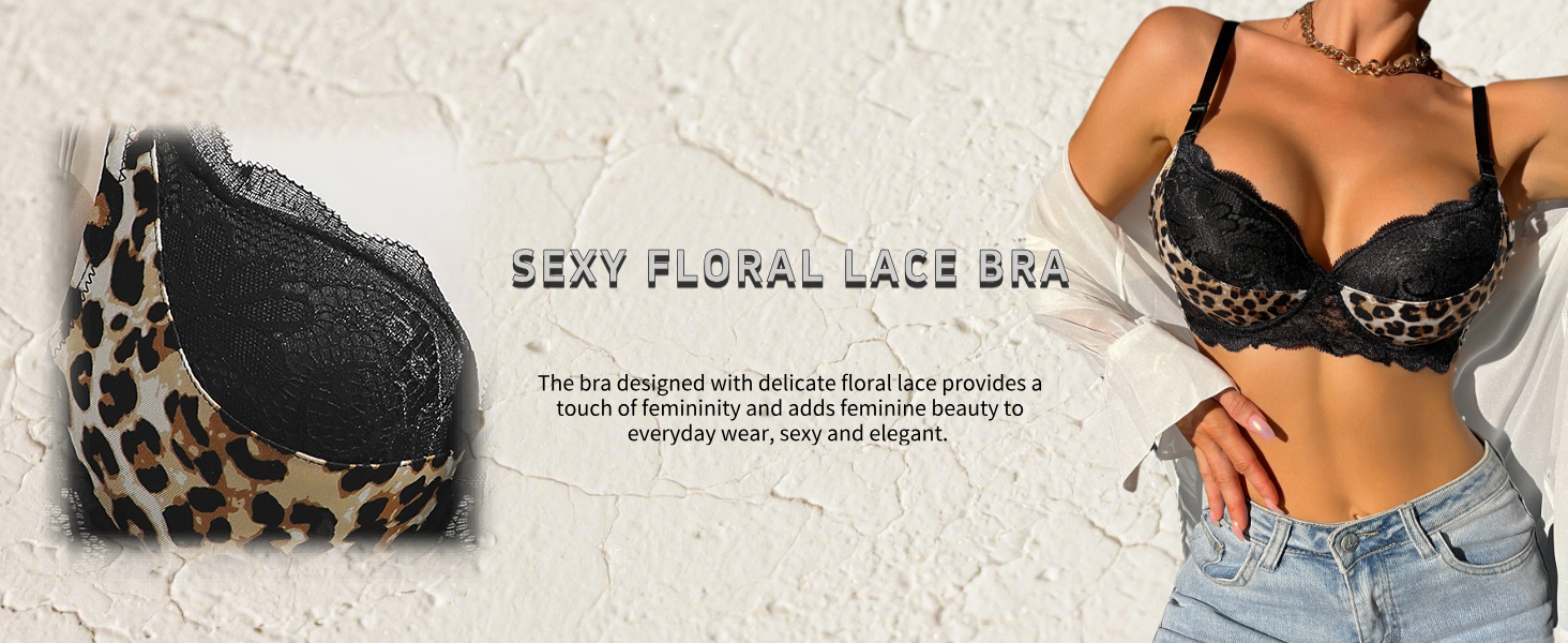 Трусики бюстгальтер для жінок з пуш-ап, квітковий мереживний дизайн, глибокий V-подібний виріз, додавання чашечки, повсякденний одяг, 85B, червоний