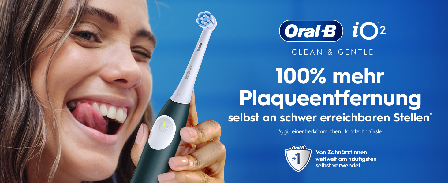 Електрична зубна щітка Oral-B iO Series 2, рожева, 3 режими чищення, з дорожнім футляром та 1 додатковою насадкою