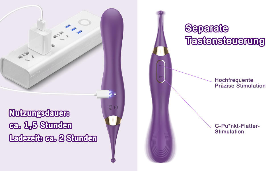 Вібратор G-точка високої частоти для жінок Adorime, водонепроникний стимулятор клітора, секс-іграшка для стимуляції клітора, вагінальної зони та сосків, для одного користувача