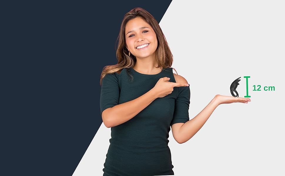 Кольце для статевого члена Nappex Manu з вібрацією - секс-іграшка для пар та чоловіків. Комплект з пультом дистанційного керування, потужний мотор, силікон.