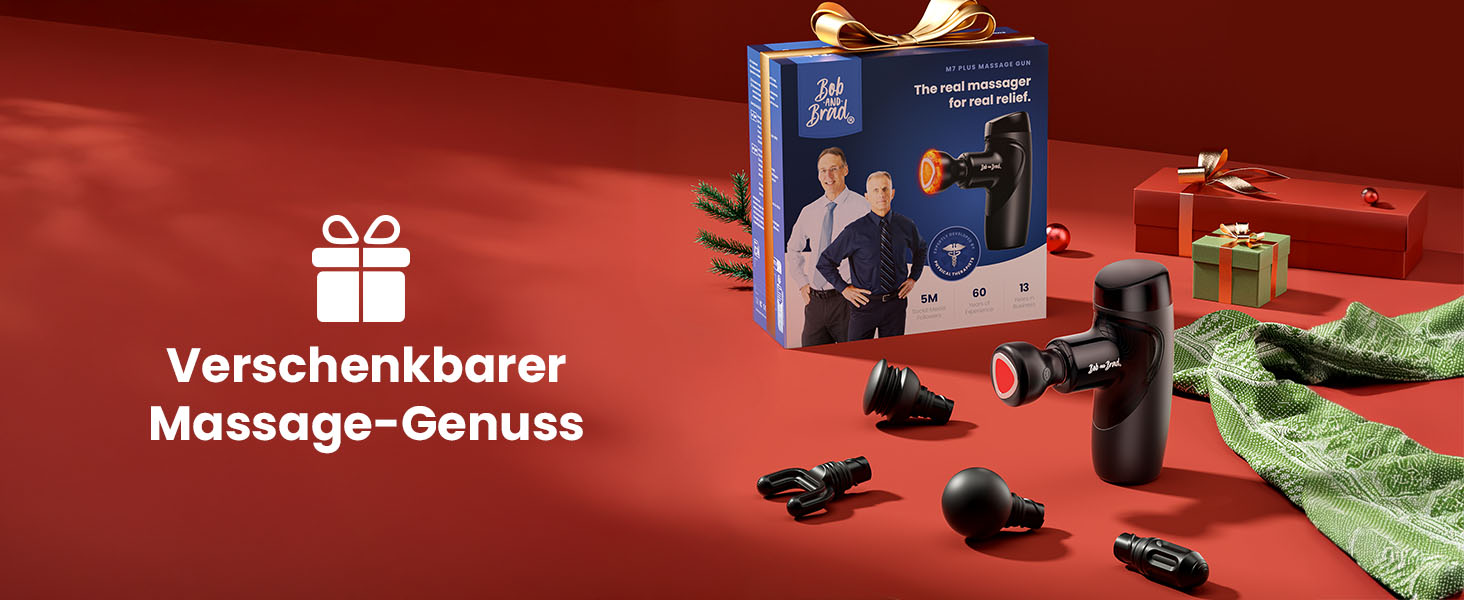 Міні-перкусійний масажер BOB AND BRAD M7 PLUS з функцією підігріву, ручний масажний пістолет для м'язів