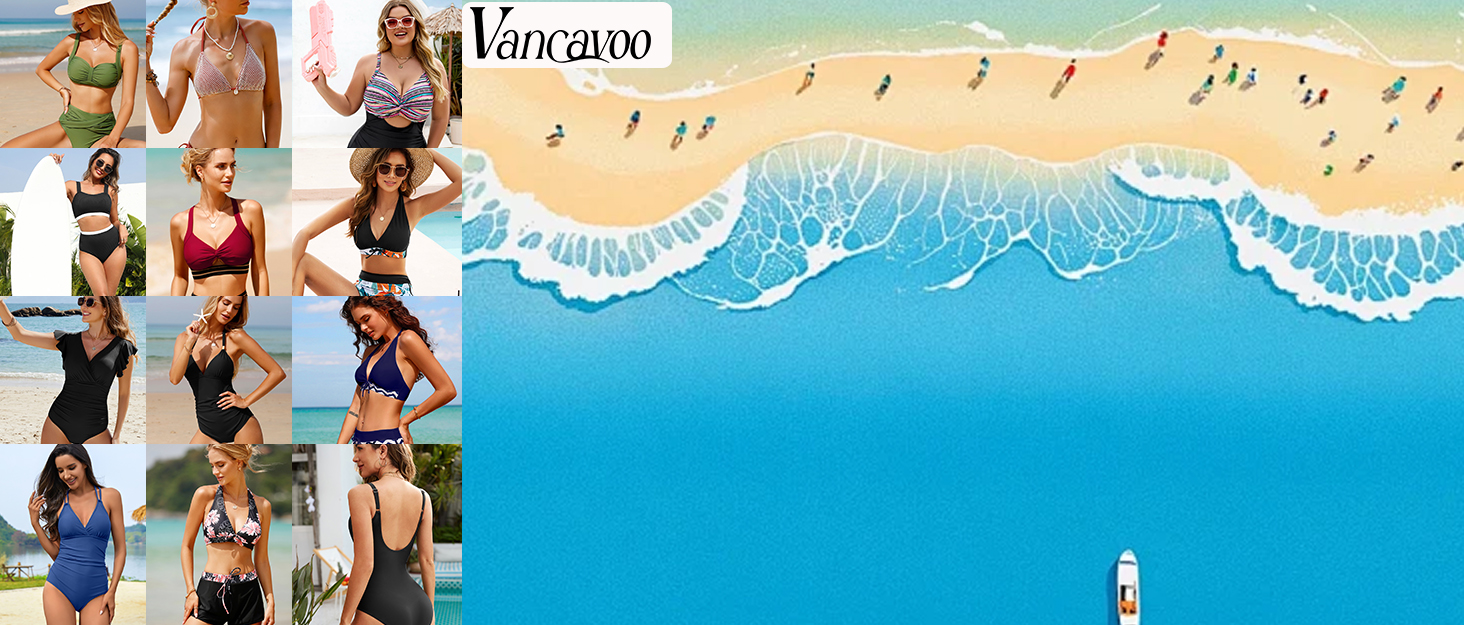 Купальник жіночий Vancavoo з ефектом шортів, push-up, без спинки, з рюшами, чорний