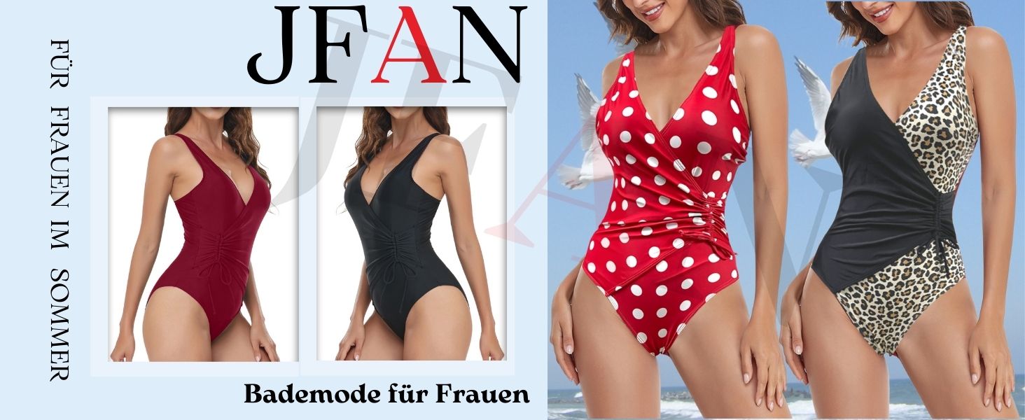 Жіночий купальник Monokini JFAN з глибоким V-вирізом, чорний, однотонний, розмір S