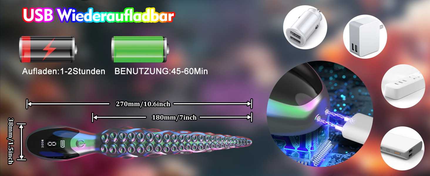 Вібратор для жінок з G-точкою, 9 режимів вібрації та LCD-дисплеєм, комплект
