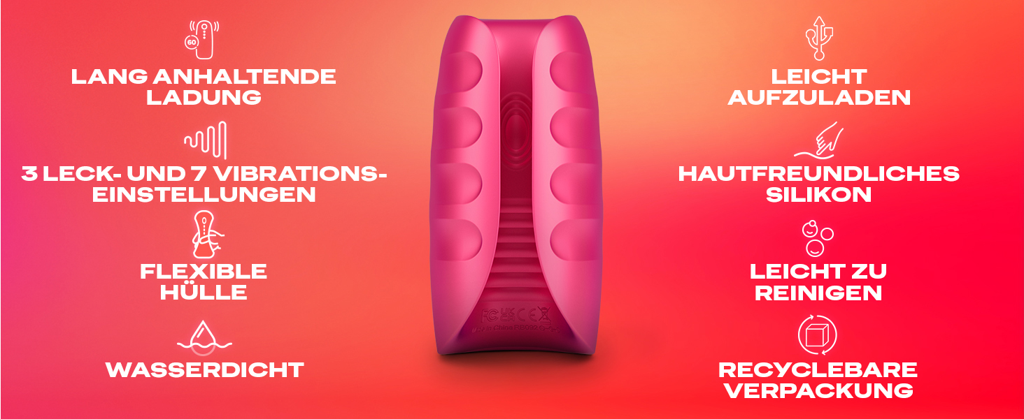 Інтимна іграшка Durex Slide & Vibe для чоловіків та пар - вібратор з 7 режимами вібрації та 3 режимами лизання, USB-зарядка, водонепроникний