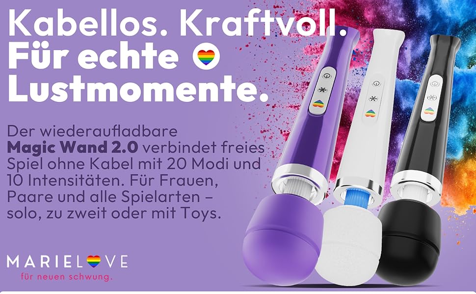 Вібратор-масажер Magic Wand для жінок – 20 режимів, 10 інтенсивностей, бездротовий, з силіконовою головкою, для кліторального масажу, секс-іграшка для пар та індивідуального використання (білий)