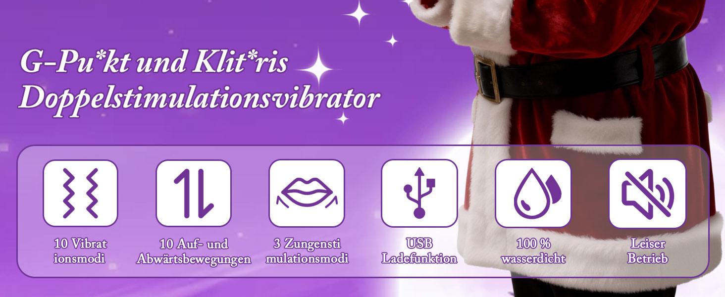 Вібратор жіночий кліторальний та точковий G-Spot Dildo з язичковим стимулятором – 10 режимів вібрації, силікон, червоний