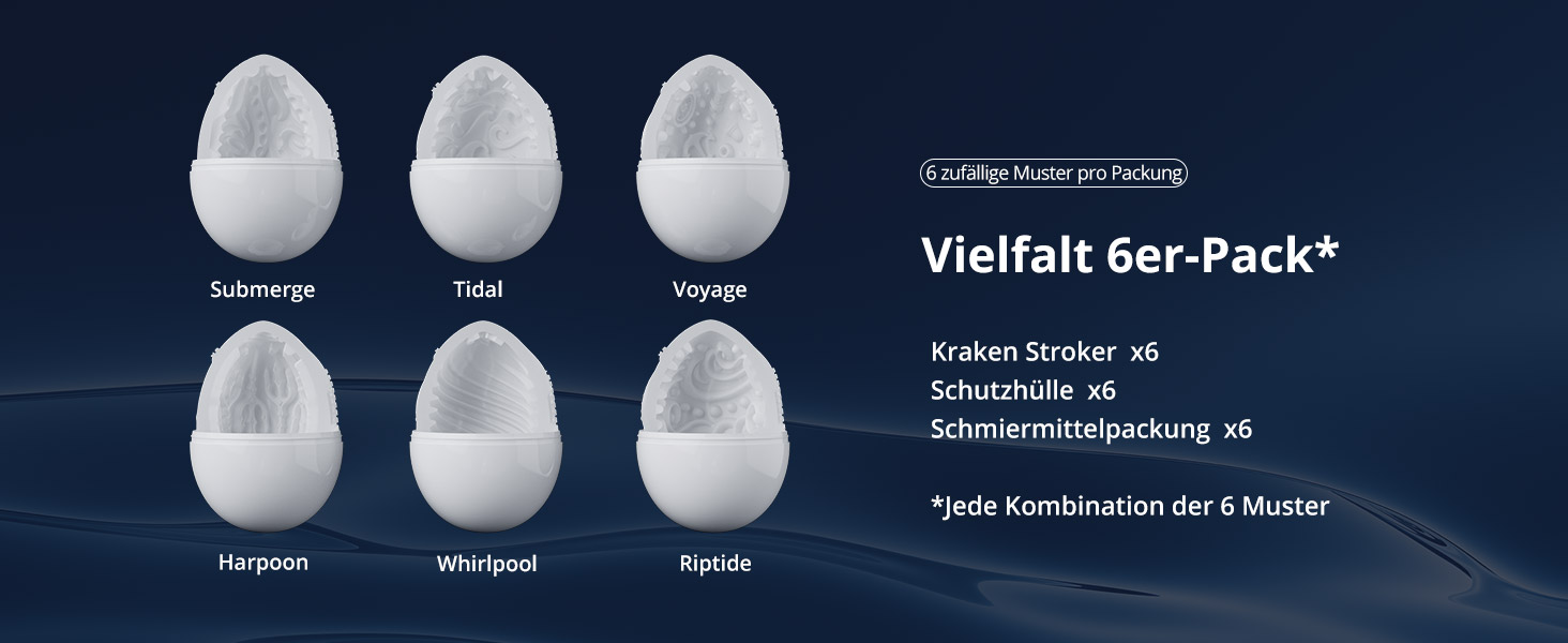 LOVENSE Kraken - чоловічий мастурбатор, яйцеподібний, 6 шт.