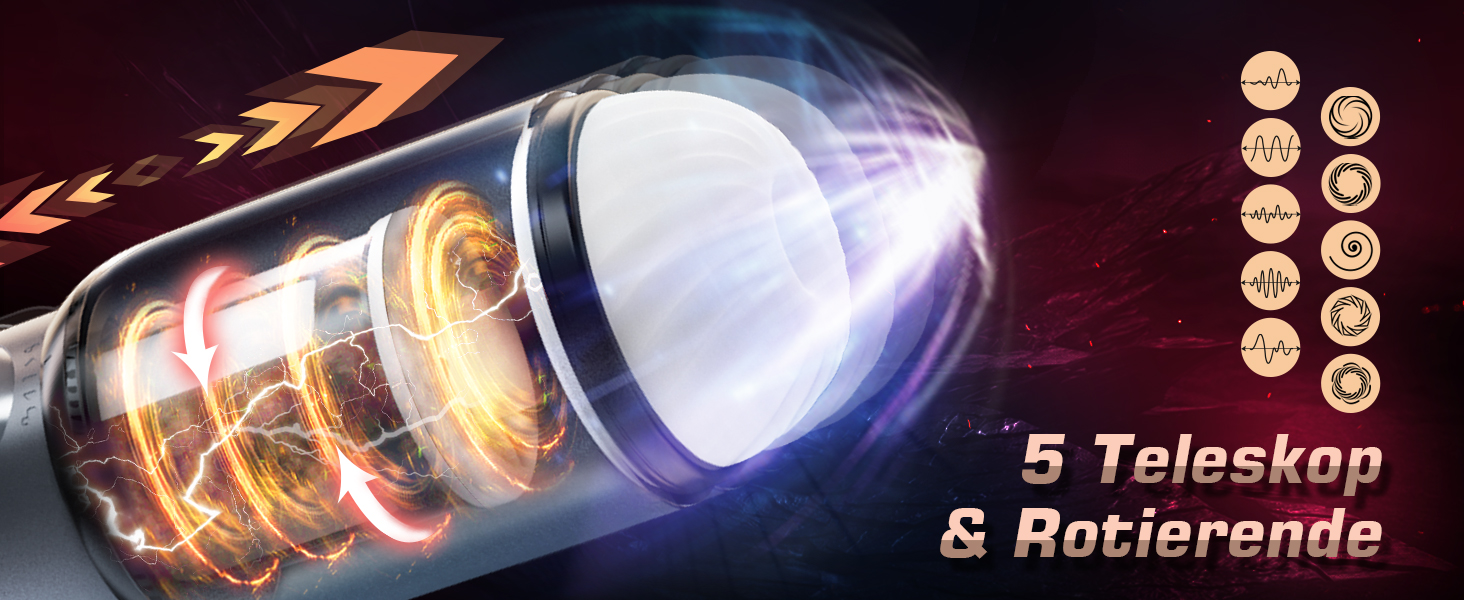 Електричний мастурбатор для чоловіків з телескопічною конструкцією, 5 режимів, вібрація, секс-іграшка