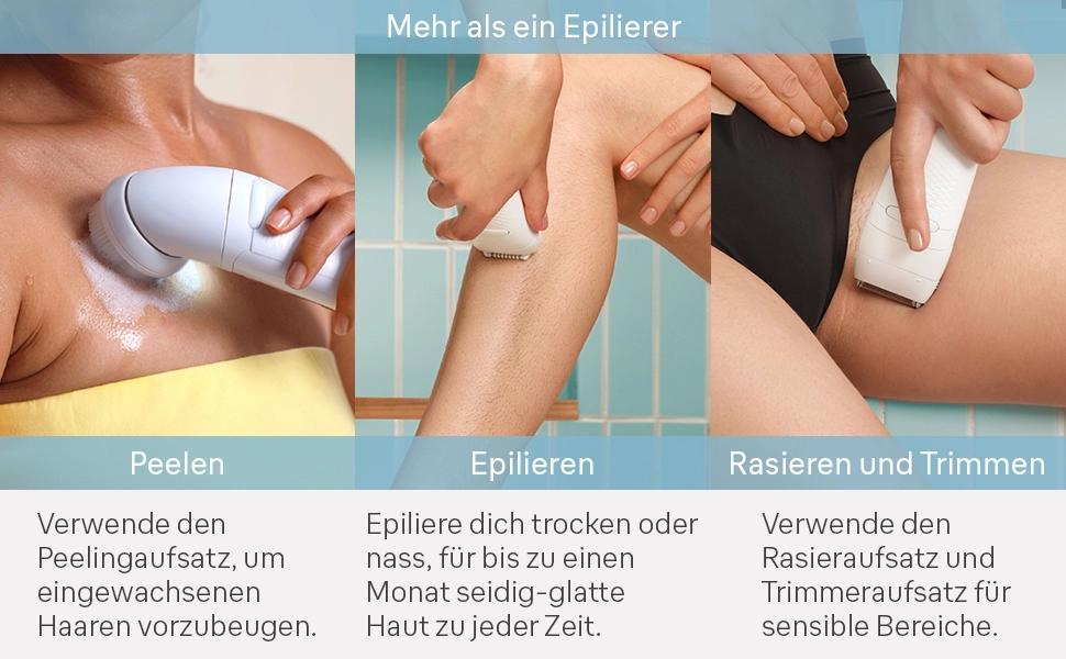 Епілятор Braun Silk-épil 5 (5-060) для жінок, водонепроникний пристрій для тривалої депіляції з тримером, пілінговою насадкою та бритвою, білий/рожевий