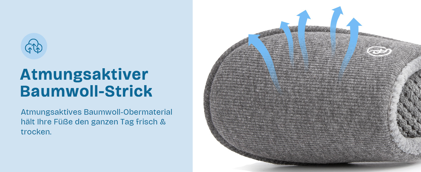 Чоловічі в'язані домашні капці EverFoams з ефектом пам'яті (Memory Foam), вологопоглинаючі, що миються в машинці, чорні, розмір 44/45 EU