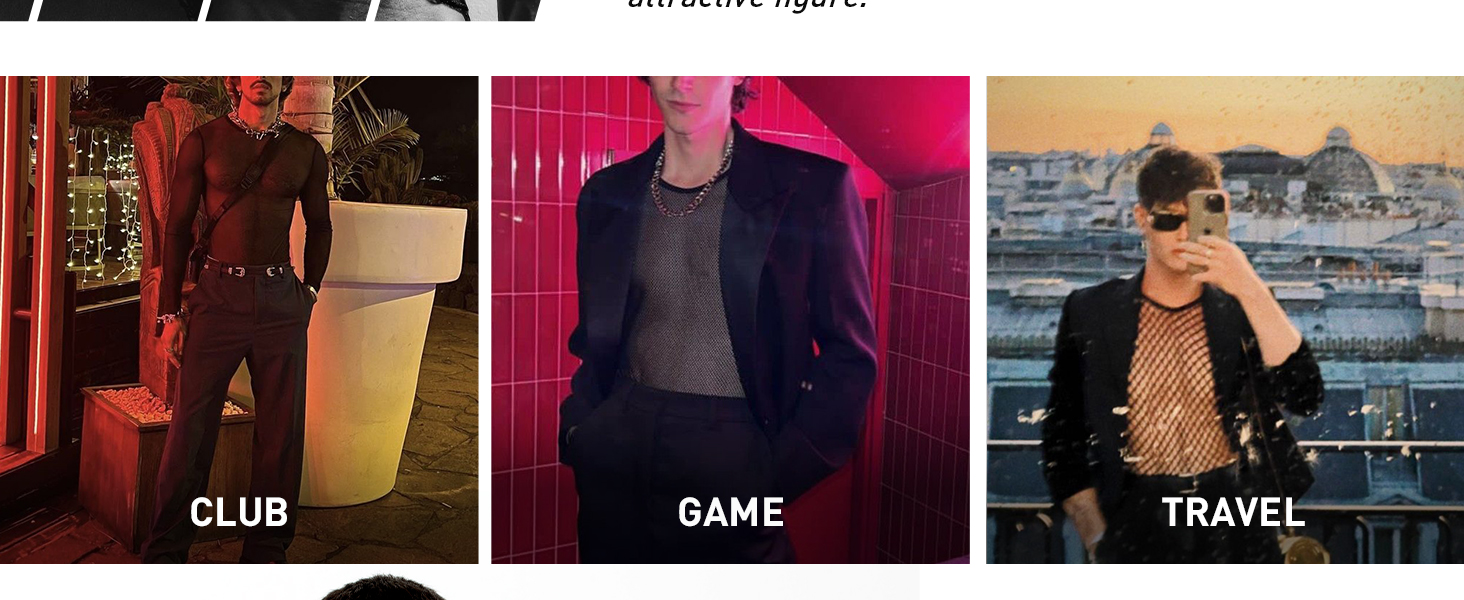 Костюм для рейву Casey Kevin для чоловіків, мереживний комплект (M, білий)