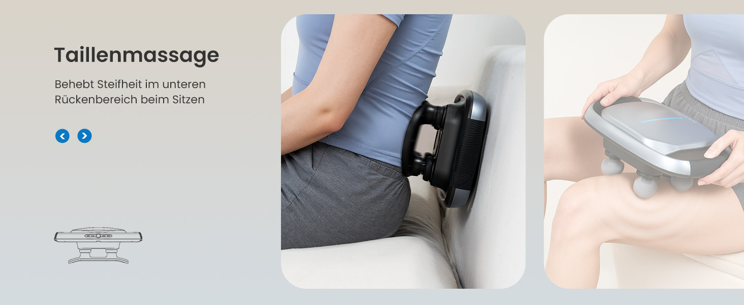 Перкусійний масажер RENPHO Massage Gun для глибокого масажу м'язів, 3200 об/хв, акумулятор 2500mAh, USB-C, 4 змінні насадки, чорний