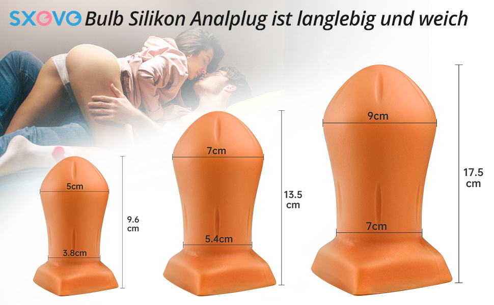 Анальні пробки з силікону - яйце, експандер, стимулятор простати, золотий колір