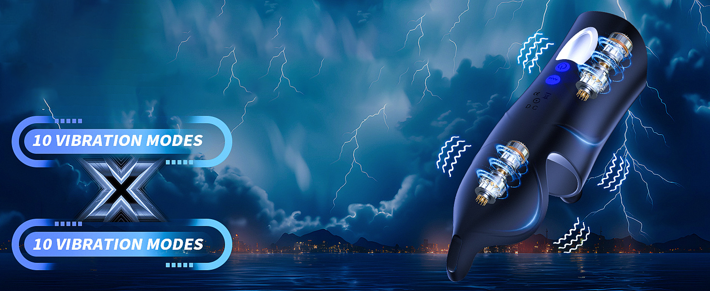 Вібратор для пеніса Jpscor - кільце для пеніса з 10 режимами вібрації, рукав для збільшення та подовження ерекції