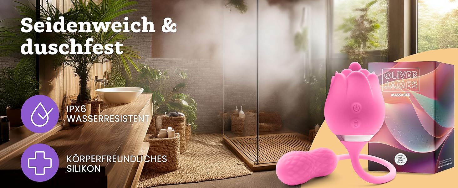 Вібратор-аналізатор Rosen від Oliver James - 10 режимів, водонепроникний, USB-зарядка (фіалковий)