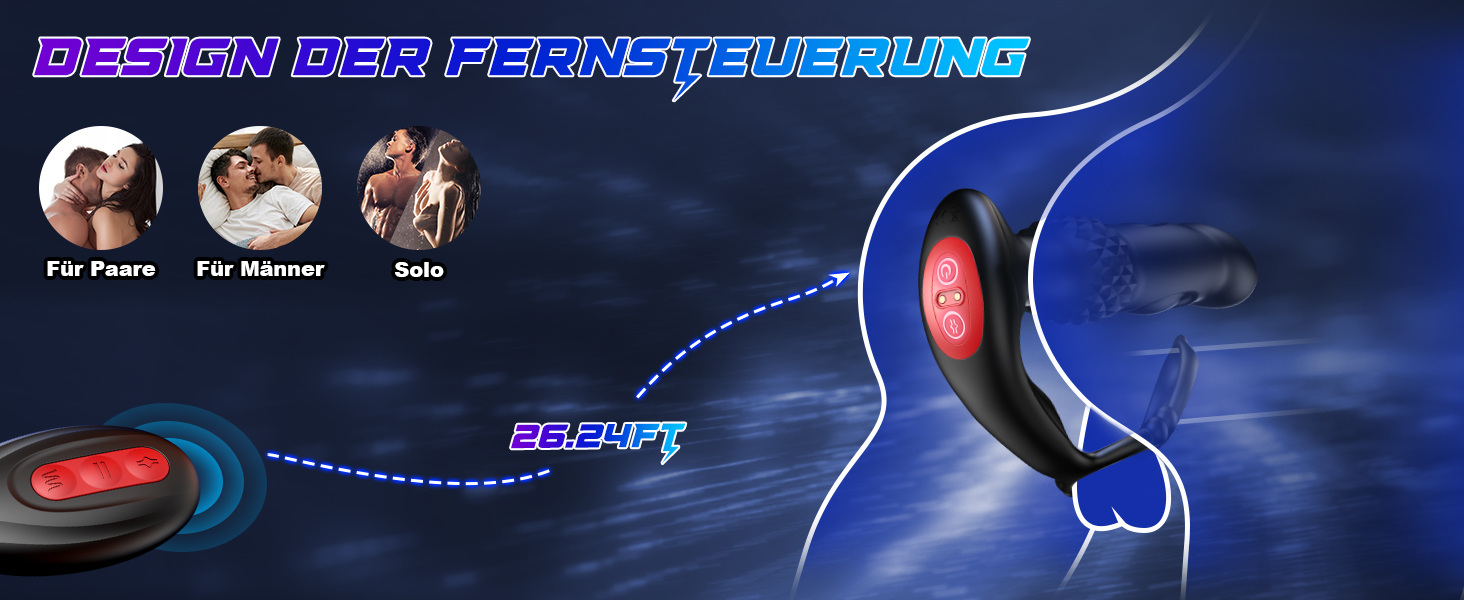 Анальний вібратор для чоловіків з пультом керування та кільцями для пеніса - 7 режимів вібрації, 3 насадки