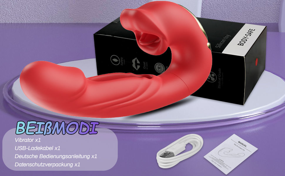 Вібратор для жінок з 10 режимами вібрації та стимуляцією клітора. Стимулятор клітора, 10 режимів, червоний