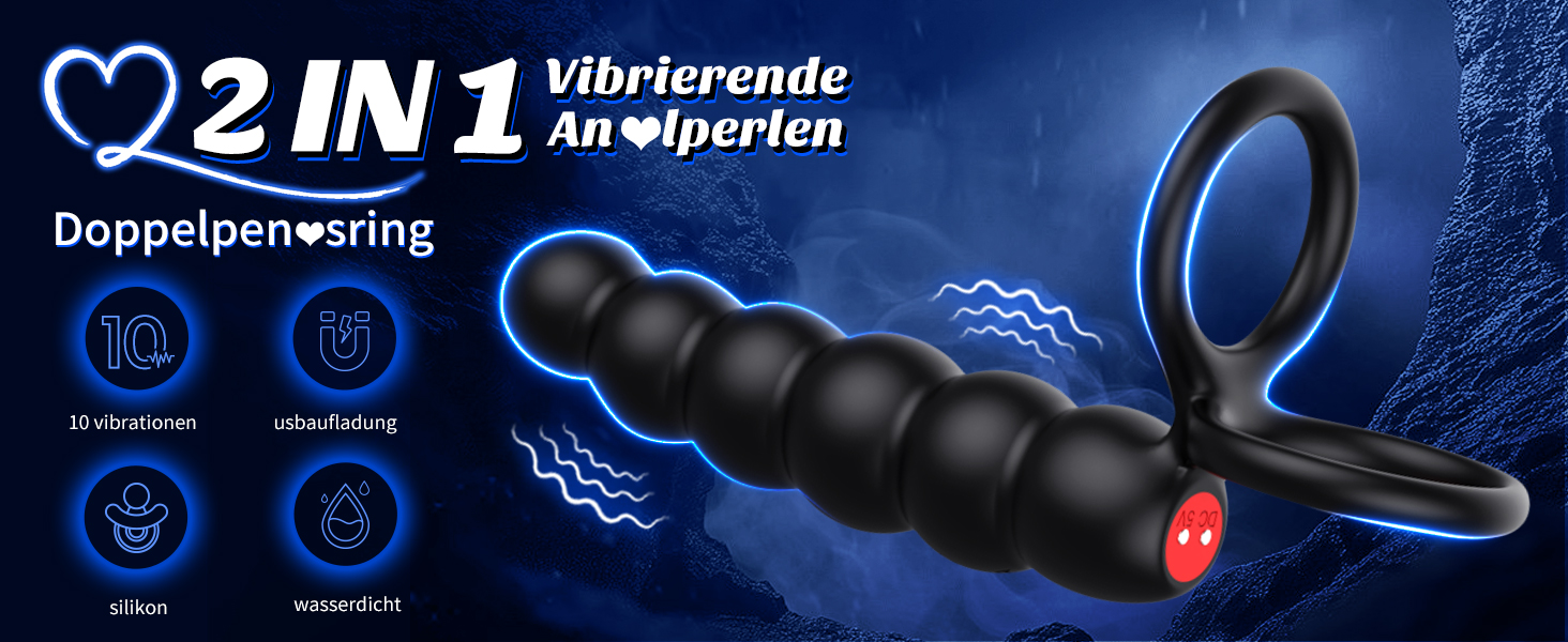 Анальний вібратор для пар, дildo-пеніс, кільце для ануса, стимуляція простати, парний вібратор для пар