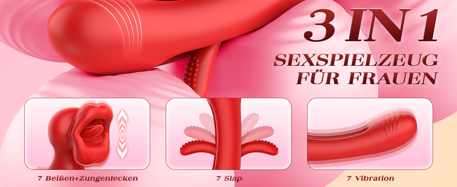 Вібратор для жінок Dildo з 7 режимами вібрації, стимулятором G-точки та клітора, рожевий