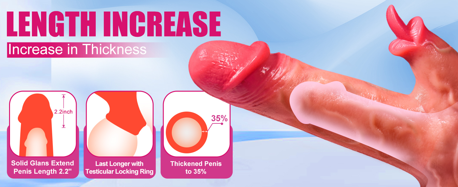 Реалістична секс-іграшка - пеніс-манжета вібратор з 8 режимів, дистанційне керування, збільшення та подовження ерекції для чоловіків та пар