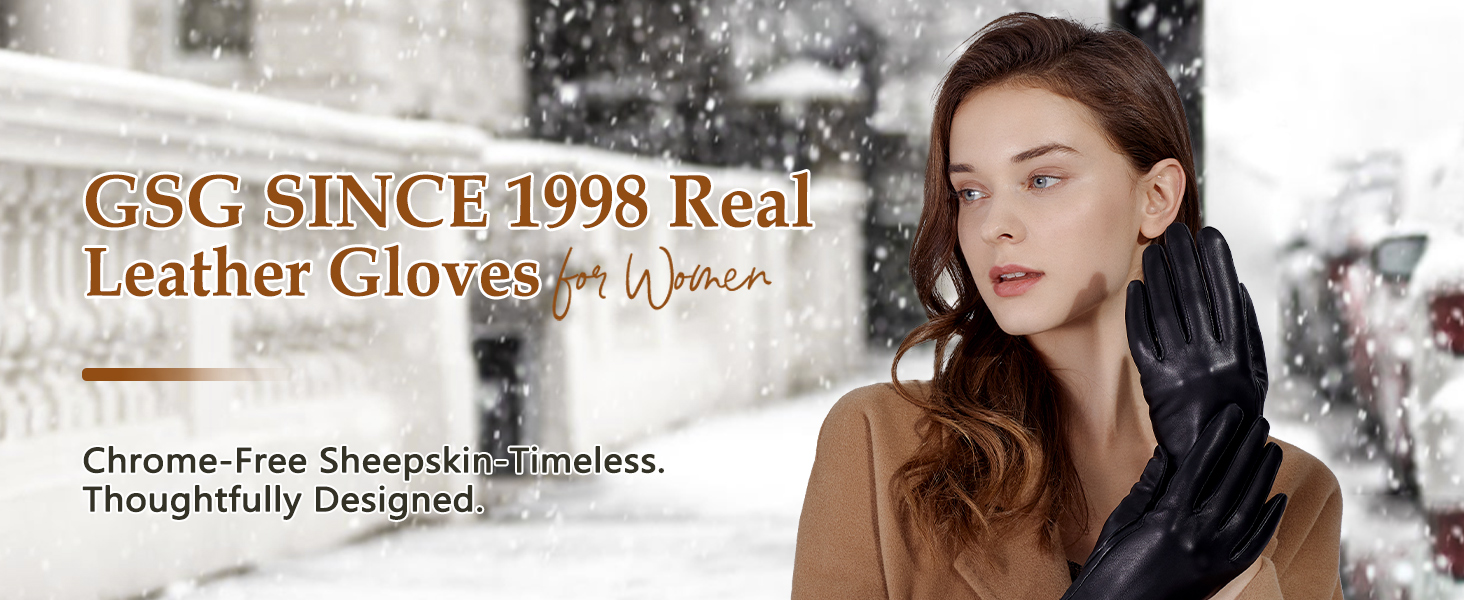 Жіночі шкіряні рукавички GSG SINCE 1998 з підкладкою, натуральна шкіра, коричневий колір, розмір S
